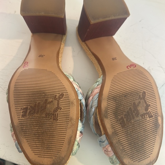 Miss L-Fire straw heel slides 38 7 - Picture 7 of 9